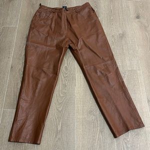 Vintage 1990s brown leather pants by Metro Style